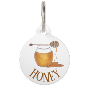 Médaillon Pour Animaux Mon nom est HONEY Honeypot Sweet Golden Honeycomb