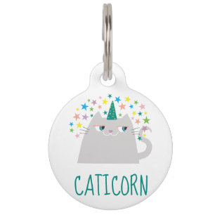 Médaillon Pour Animaux Monogramme drôle mignon de Caticorn de licorne
