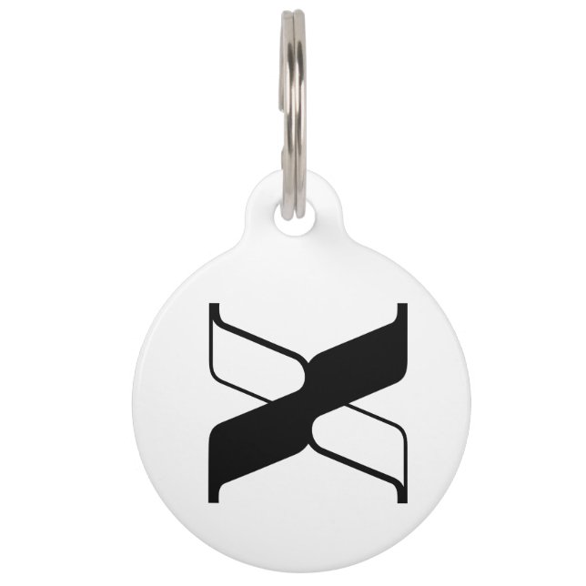 Médaillon Pour Animaux Monogramme élégant de la lettre X (Devant)