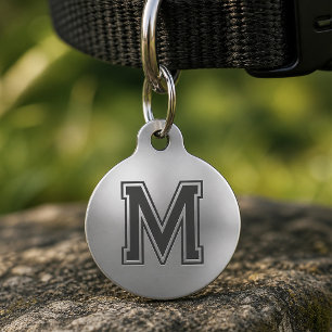 Médaillon Pour Animaux Monogramme initial personnalisé pour chien ou chat