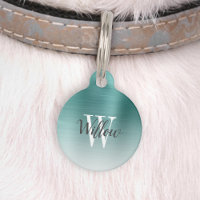 Monogramme Métal Brossé Ombré Vert Sarcelle de Lux