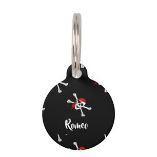 Médaillon Pour Animaux motif de pirates de texte personnalisé