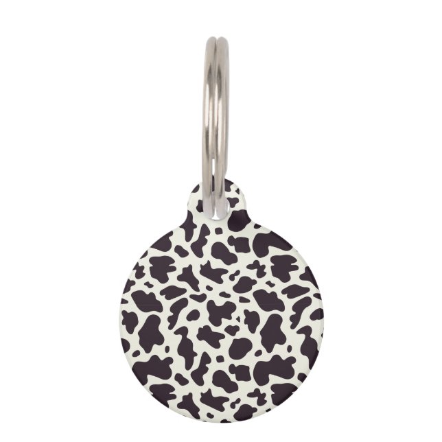 Médaillon Pour Animaux Motif de vache noir et blanc Imprimer (Devant)