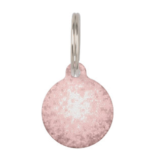 Médaillon Pour Animaux motif d'or rose élégant