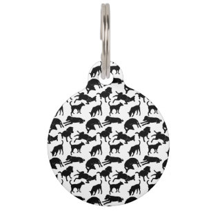 Médaillon Pour Animaux Motif en forme de chien monochrome noir et blanc
