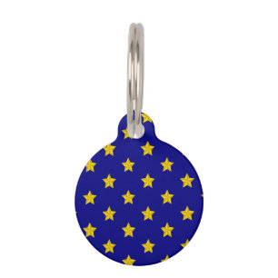 Médaillon Pour Animaux Motif Étoiles Dorées, Bleu Nuit, Exclusif