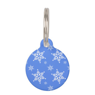 Médaillon Pour Animaux Motif Flocon de Neige, Flocons de Neige Blancs, Ne