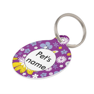 Médaillon Pour Animaux Motif floral sans couture