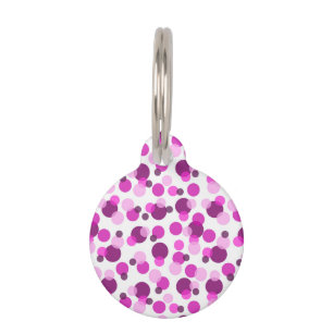 Médaillon Pour Animaux Motif moderne à la mode Pink and Purple Polka Dot
