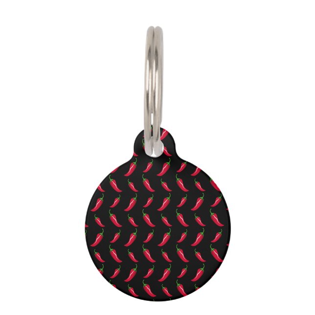 Médaillon Pour Animaux Motif noir de poivrons de piment (Devant)