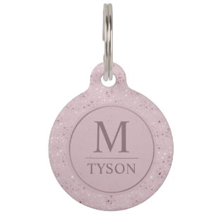 Médaillon Pour Animaux Motif Pailleté Or Rose Pâle Douceur Douce Personna