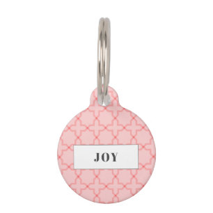Médaillon Pour Animaux Motif personnalisé rose blush pile