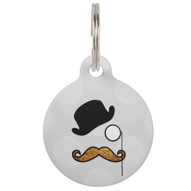Médaillon Pour Animaux Moustache, Moustache, Stache, Monocle, Casquette B (Devant)