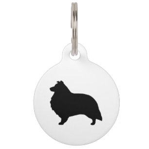 Médaillon Pour Animaux noir de silo de chien de berger de Shetland