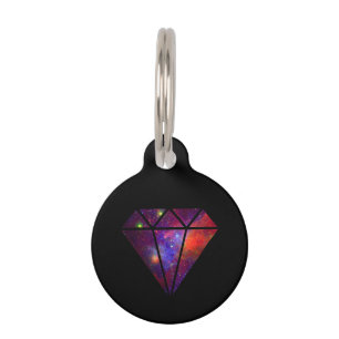 Médaillon Pour Animaux noir rose coloré de nébuleuse moderne élégante