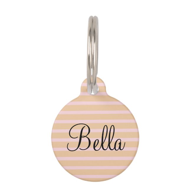 Médaillon Pour Animaux Nom de l'animal de compagnie personnalisé Pink Pea (Devant)