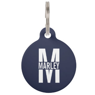 Médaillon Pour Animaux Nom de l'animal et monogramme avec les coordonnées