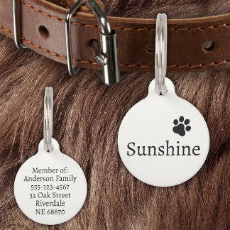 Médaillon Pour Animaux Nom et adresse personnalisés pour animaux de compa