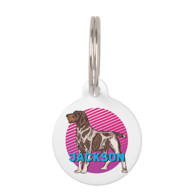 Médaillon Pour Animaux Nom personnalisé Amoureux des chiens de pointeur a (Devant)