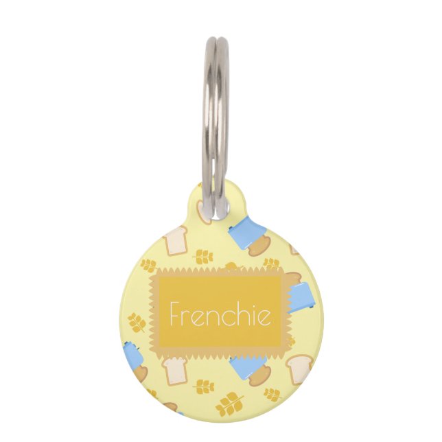 Médaillon Pour Animaux Nom personnalisé French Toast Cat Pet ID balise (Devant)