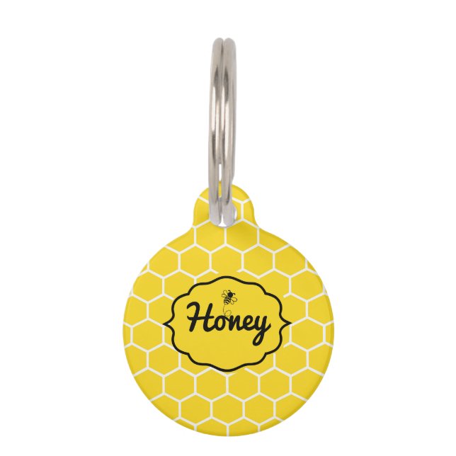 Médaillon Pour Animaux Nom personnalisé Honey Chat Pet ID balise (Devant)