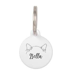 Médaillon Pour Animaux Nom personnalisé minimal Ragdoll Chat