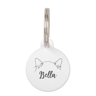 Médaillon Pour Animaux Nom personnalisé minimal Ragdoll Chat