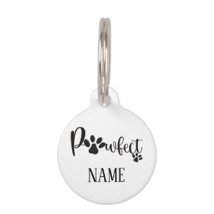 Médaillon Pour Animaux Nom personnalisé Pawprint Chien élégant