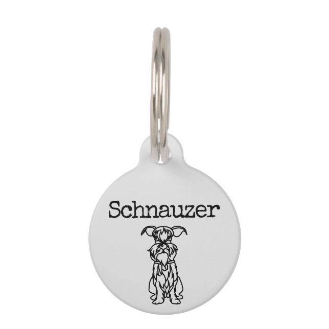 Médaillon Pour Animaux Nom Schnauzer (Devant)