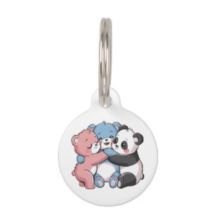 Médaillon Pour Animaux Nounours ours en peluche avec panda