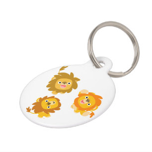 Médaillon Pour Animaux "Nous sommes ici ! !" Balise de chien Lions Cartoo