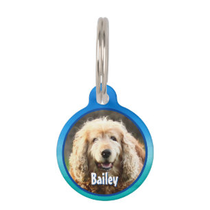 Médaillon Pour Animaux Ocean Beach Monogramme Nom de la photo Adresse