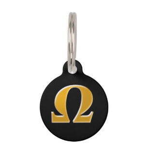 Médaillon Pour Animaux Oméga grecque d'or - Symbole de la résistance