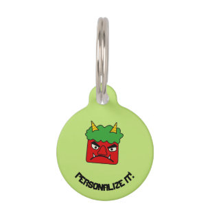 Médaillon Pour Animaux Oni rouge