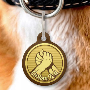 Médaillon Pour Animaux Or lutte à bras