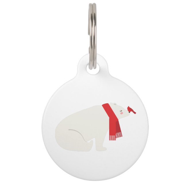 Médaillon Pour Animaux Ours polaire d'hiver (Devant)