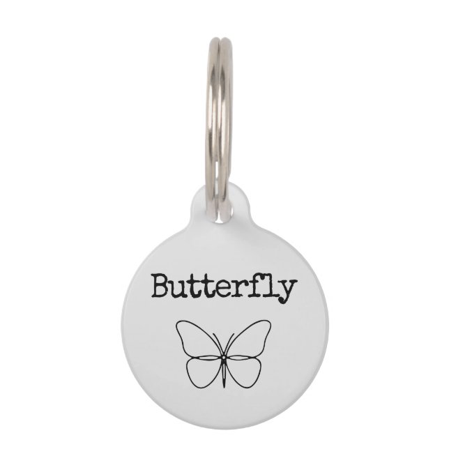 Médaillon Pour Animaux Papillon (Devant)
