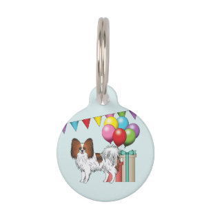 Médaillon Pour Animaux Papillon de dessin animé couleur sable rouge Anniv