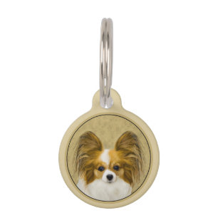 Médaillon Pour Animaux Papillon (Hound Tri) Peinture - Art Chien original
