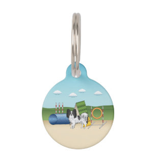 Médaillon Pour Animaux Papillon Noir Et Blanc Avec Équipement D'Agilité