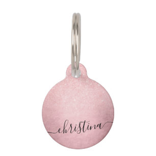 Médaillon Pour Animaux parties scintillant élégante en or rosé rose