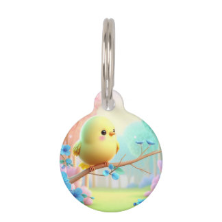 Médaillon Pour Animaux Pastel Bloom Keychain — Floral Charm for Bags & Ke