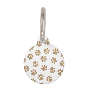 Médaillon Pour Animaux Pâtes de chien, Pâtes de chien, Pâtes d'or orange