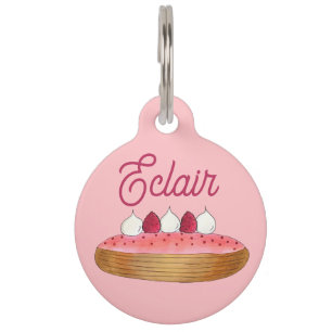 Médaillon Pour Animaux Pâtisserie Pâtisserie Pink Eclair French Choux