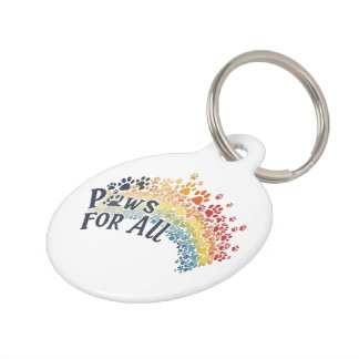 Médaillon Pour Animaux Paws for All - Rainbow Empreinte de patte Unity