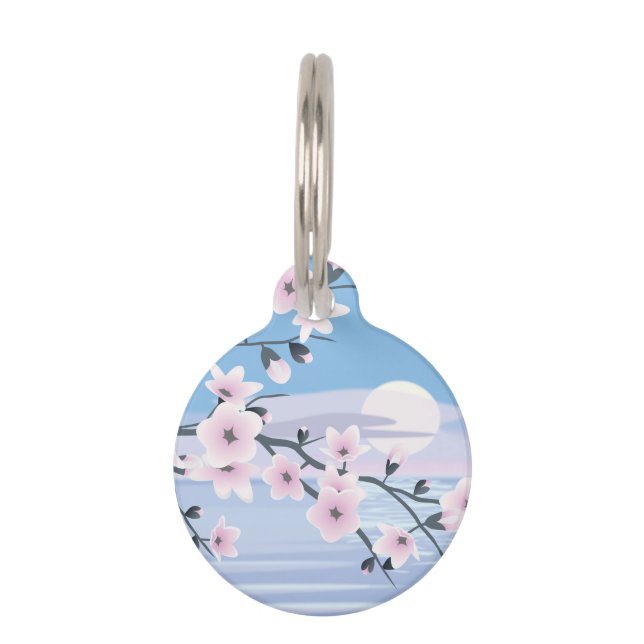 Médaillon Pour Animaux Paysage de la mer de Cherry Blossom (Devant)