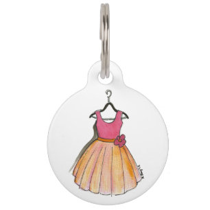 Médaillon Pour Animaux Peach Prom Party Retro Vintage fashionista