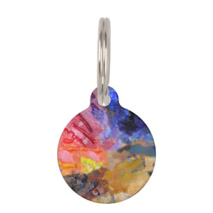 Médaillon Pour Animaux Peinture colorée de la palette du peintre artiste