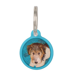 Médaillon Pour Animaux Peinture de chiot Terrier Fox - Art de chien origi