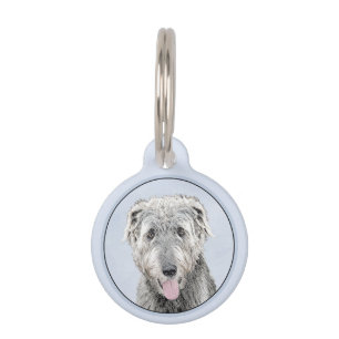 Médaillon Pour Animaux Peinture de Wolfhound irlandais - Joli art origina